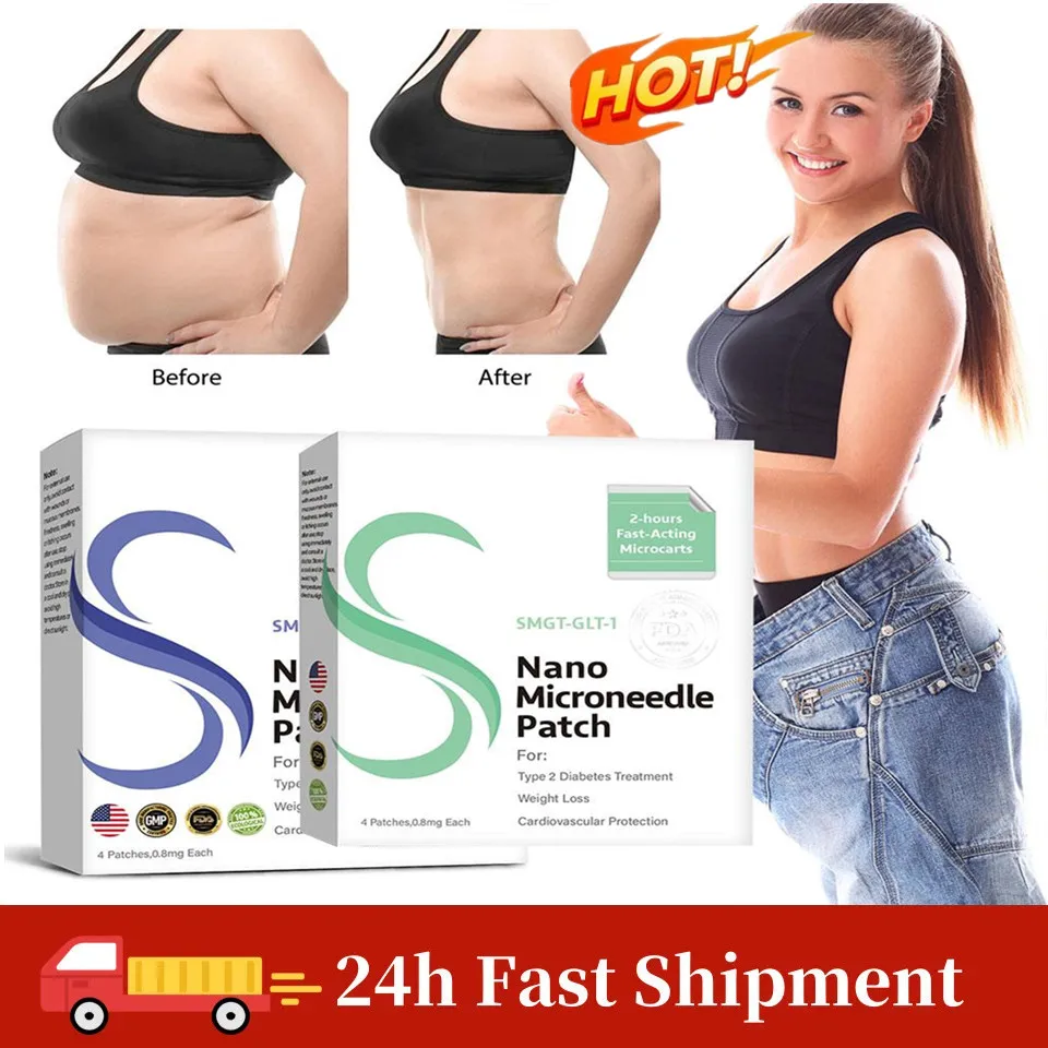 

4 шт./1 коробка, нано-микроигольные пластыри, пластыри с микроиглами SMGT-GLP-1, пластырь для укрепления ухода за кожей для сжигания жира
