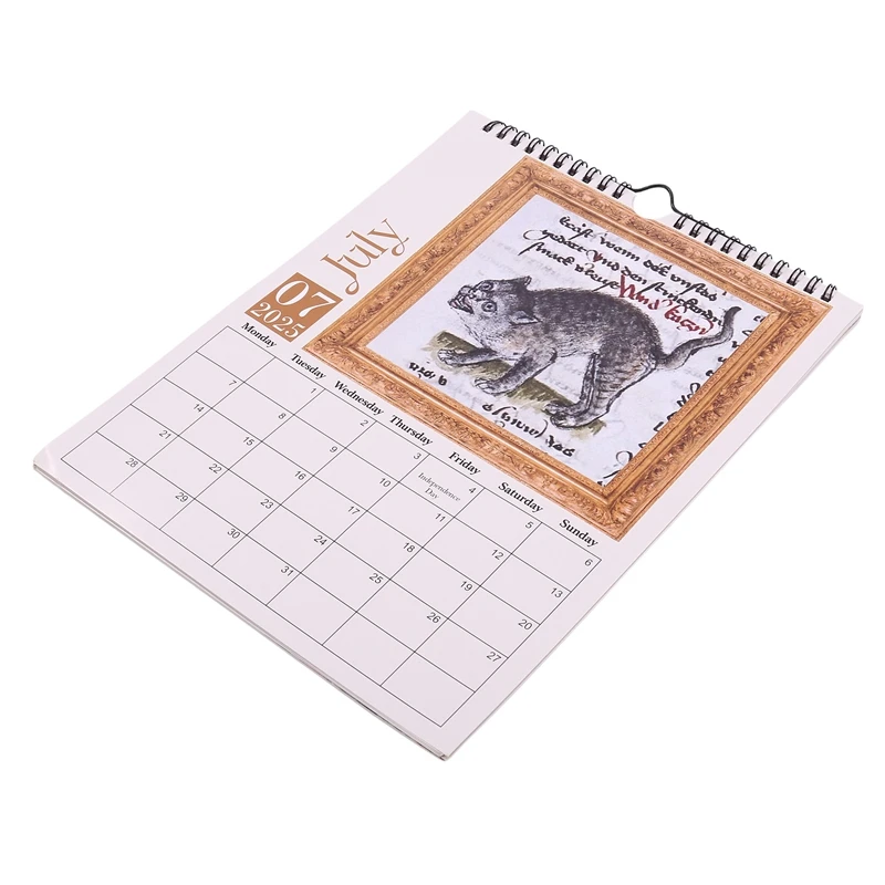 

2025 Medieval Cats Calendar Weird Cats Calendar Funny Wall Calendar New Year Gifts For Home Decoration