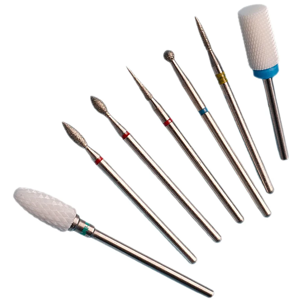 

Набор сверл для ногтей из карбида вольфрама, 7 шт., простые в использовании сверла для дизайна ногтей для чистки кутикулы и удаления гель-лака