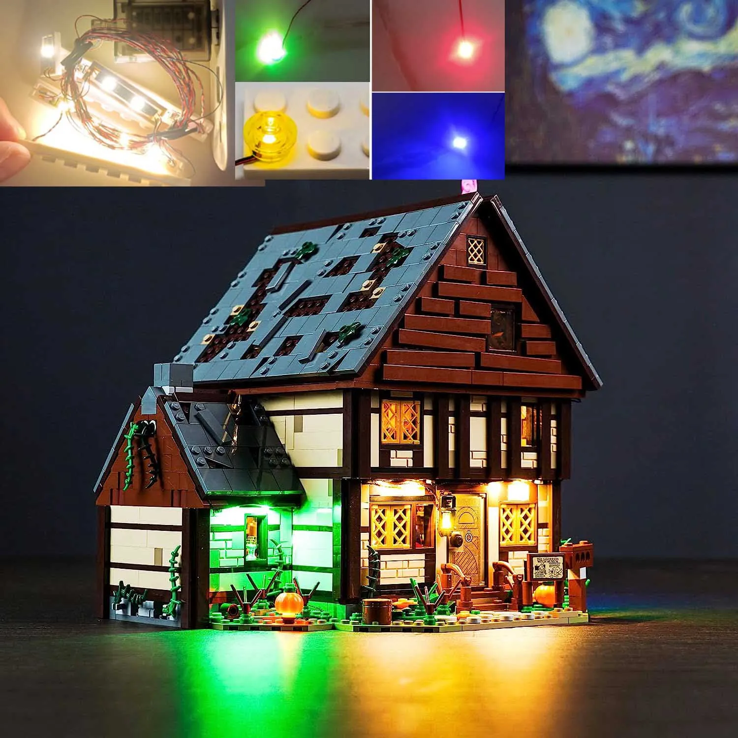 USB Light Kit for Lego 21341 The Sanderson Sisters' Cottage Building Blocks Brick-Not include Lego Model