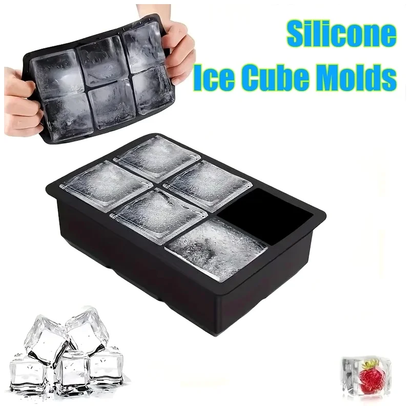 6-Grid round & Square Ice Cube Mold Ball Ice Maker for Whiskey Cocktails Homemade Beverage Chiller Home Bar Accessory 2026 1Pcs