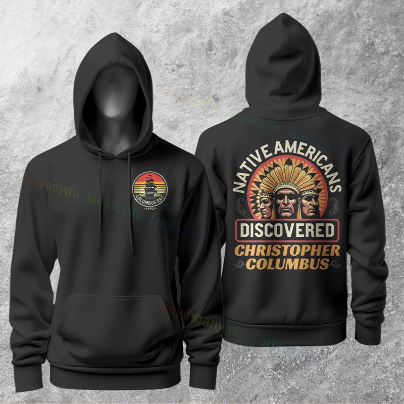 재미있는 공공적 적대자 # 1 1492년 이후 콜럼버스 그래픽 후드티 긴 소매 풀오버 캐주얼 유머 스타일 후드티 아웃도어 스트리트웨어