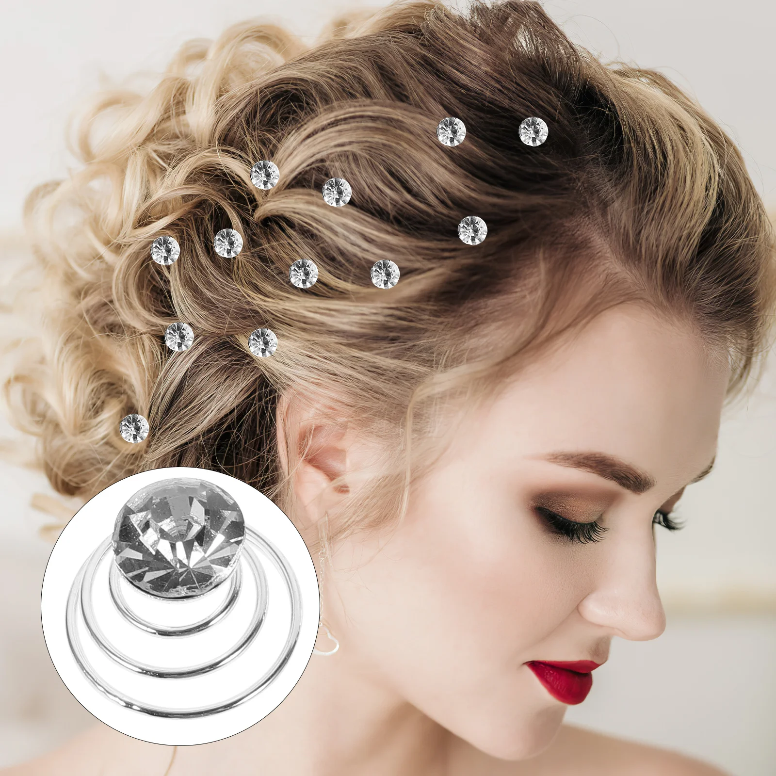 

12 шт., спиральные заколки для волос со стразами, заколки из сплава, практичные для женщин, свадьба, выпускной вечер, укладка волос
