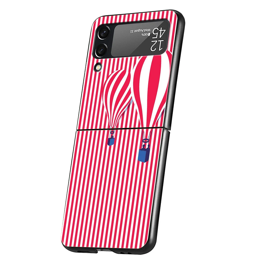 Hard PC Phone Case For Samsung Galaxy Z Flip 8 7 6 5 4 Black Cover For Galaxy Z Flip 3 Foldable Capas Pop Line Art Fundas Shell
