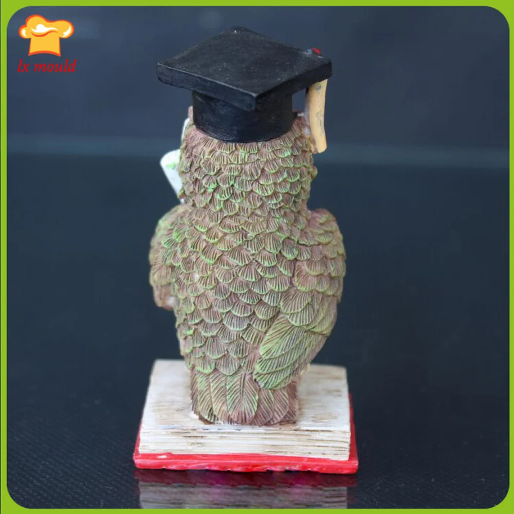 3D Dr. Owl Silicone Chocolate Mold Teachers' Day  Graduate Cake Decoration Sugarcraft Mould Candle Soap DIY Clay Resin