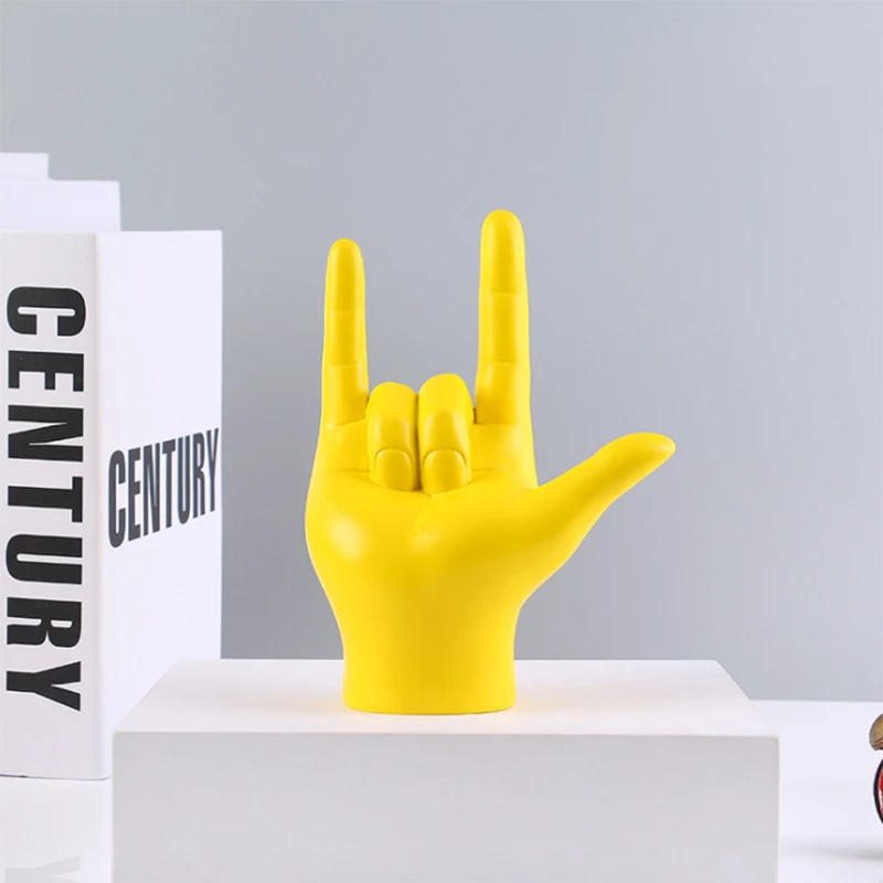 Home Decor Gift I Love You Sign Language Hand Statue Mould Resin Crafts Figurine Abstraction Home
