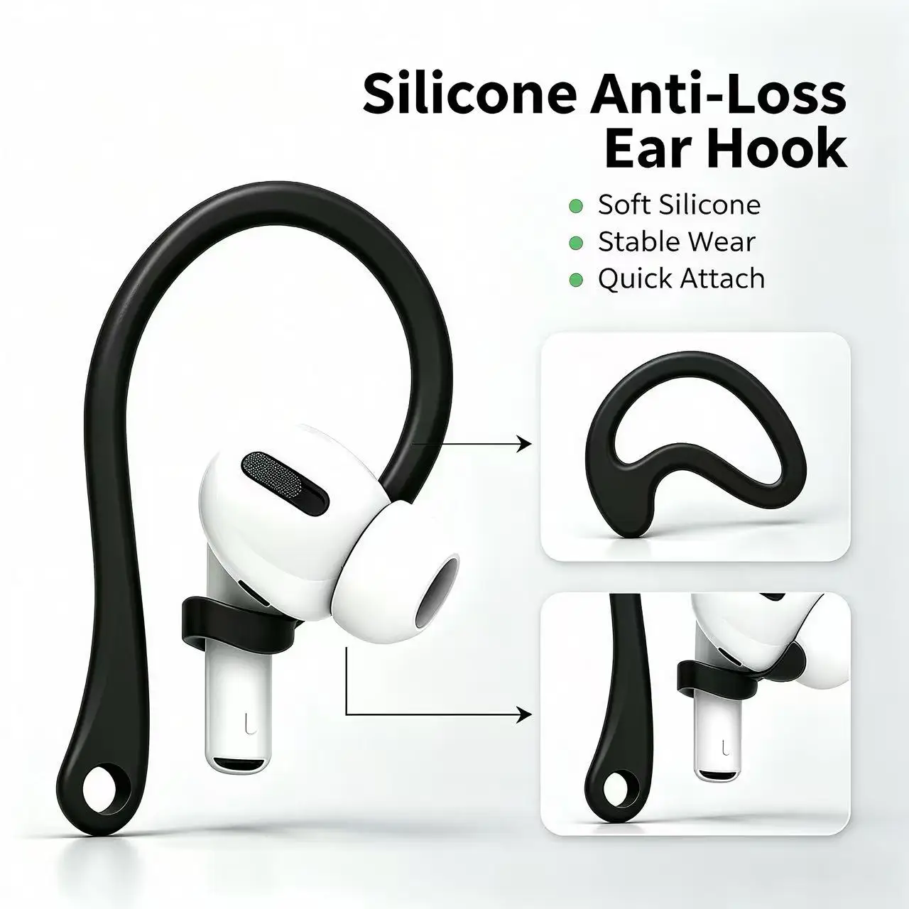 Universal Silicone Anti Lost Ear Hook Clip For AirPods Xiaomi Huawei Wireless Earbuds Sports Holder Protective Replacement Parts