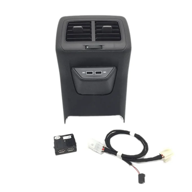 Rear Air Vent Outlet with Double Charger Center Armrest USB Charging Adapter Cable for Vw Golf 7 MK7 7.5 5GG864298B