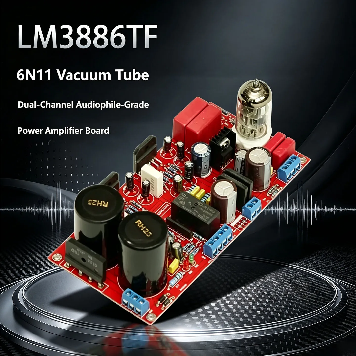 YJCO LM3886TF6N11 Vacuum Tube Amplifier Board HIFI Audiophile 2-Channel 2×68W Output Power Amp Board with NOVER Filter Capacitor