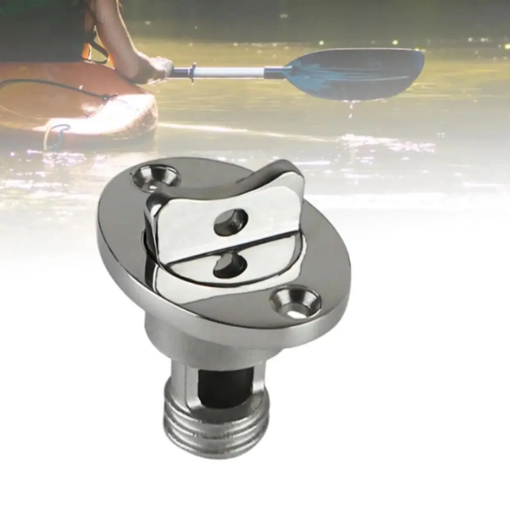 Stainless Steel Drain Plug Round Shape Steel Construction Bung Hole Water Outlet Rubber Material Garboard Plug