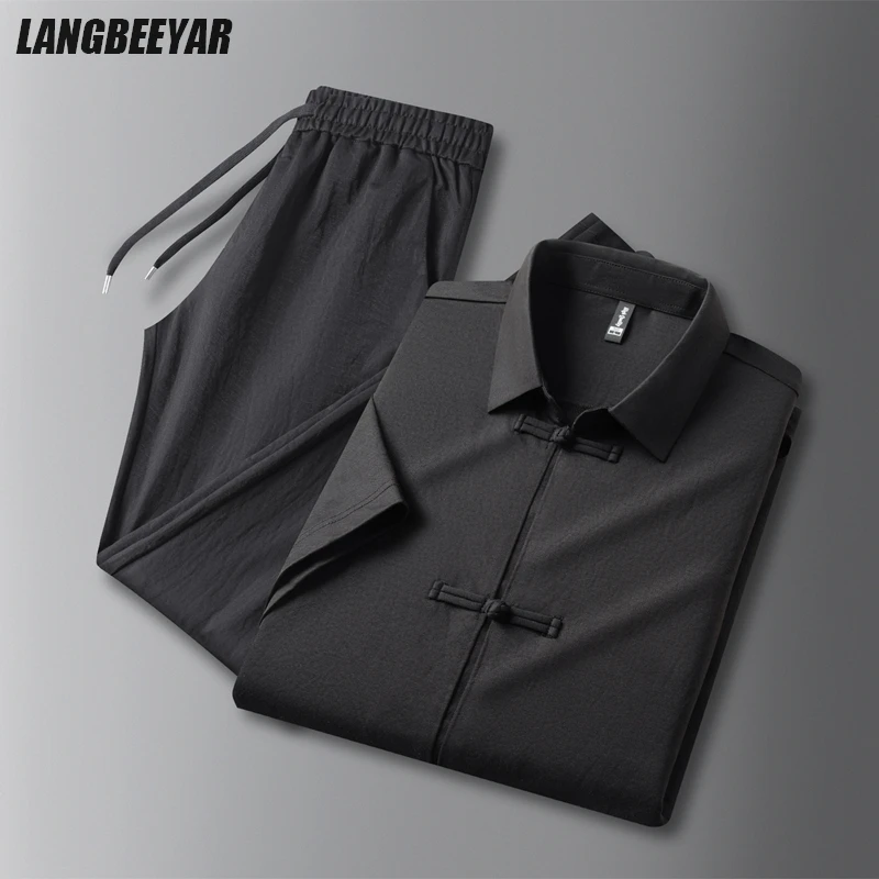 

(T-Shirt+Pan)Top Grade New Brand Summer Casual Short 2 Piece Men Sets Japanese Fashion 2025 Suit Sports Outfit Men Clothing
