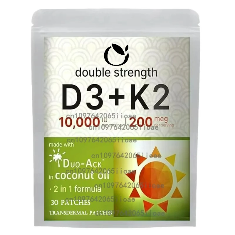 

Vitamin D3 & K2 Transdermal Patches Support Strong Bones & Muscle, Calcium Absorption & Immune Health 30 Patches