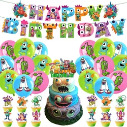 My Singing Monster Birthday Party Balloon Decoration  Kids Birthday Party Supplies Banners Flag Pulling Cake Flag Planting Gift