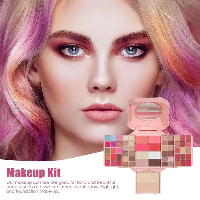 Kit Makeup wanita, Kit lengkap termasuk Eyeshadow bubuk Multi warna Makeup palet hadiah