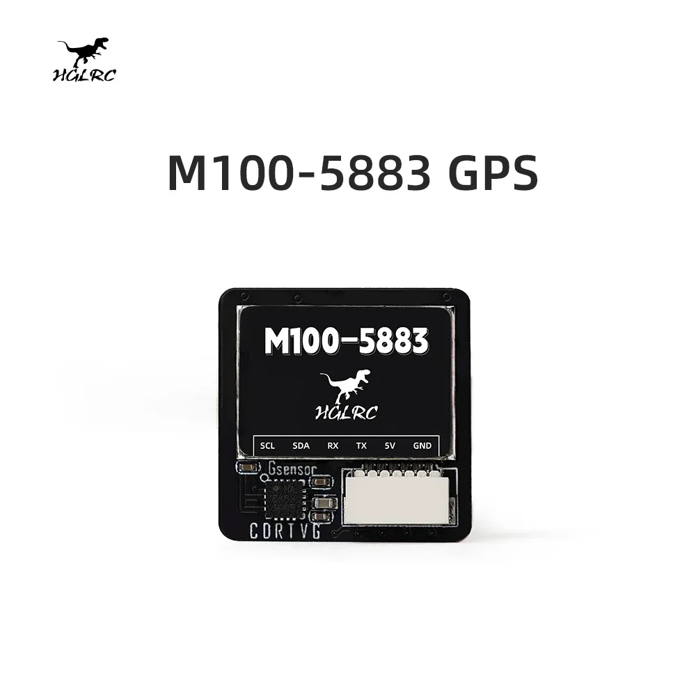 Módulo GPS HGLRC M100-5883 M10 com antena cerâmica de bússola indicadores LED integrados 21x21mm para avião RC FPV de longo alcance