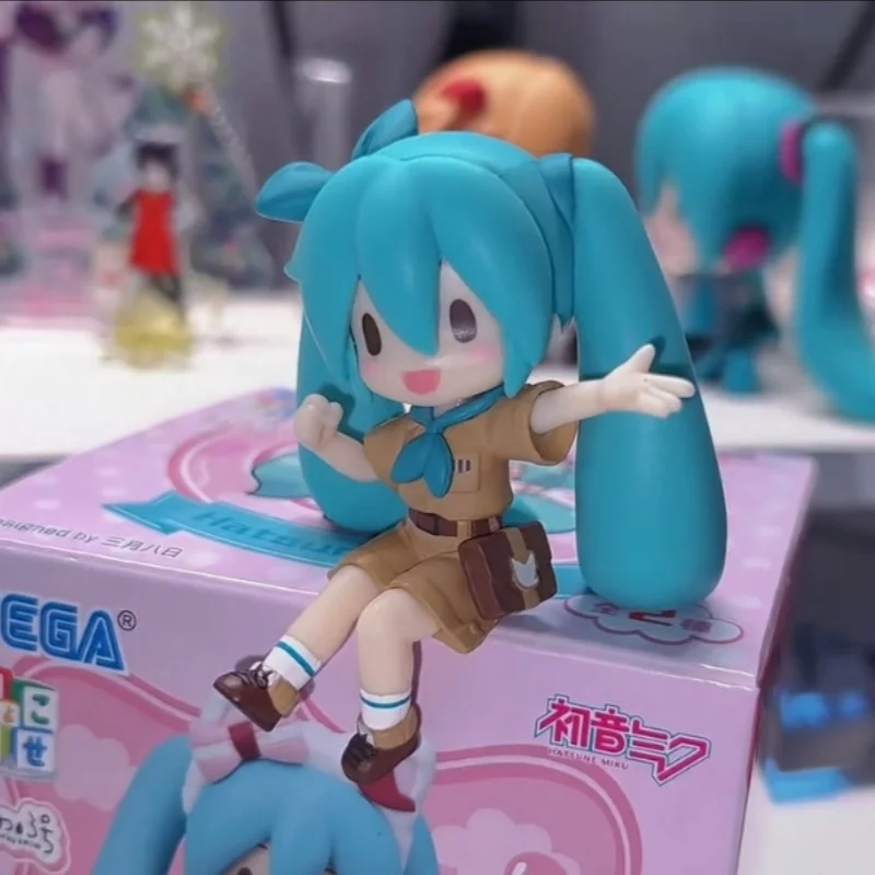 

New Original Sega Fuwa Hatsune Miku Cute Anime Toys Q Version Mini Sitting Posture Model Collection Desktop Ornaments Toys Gift
