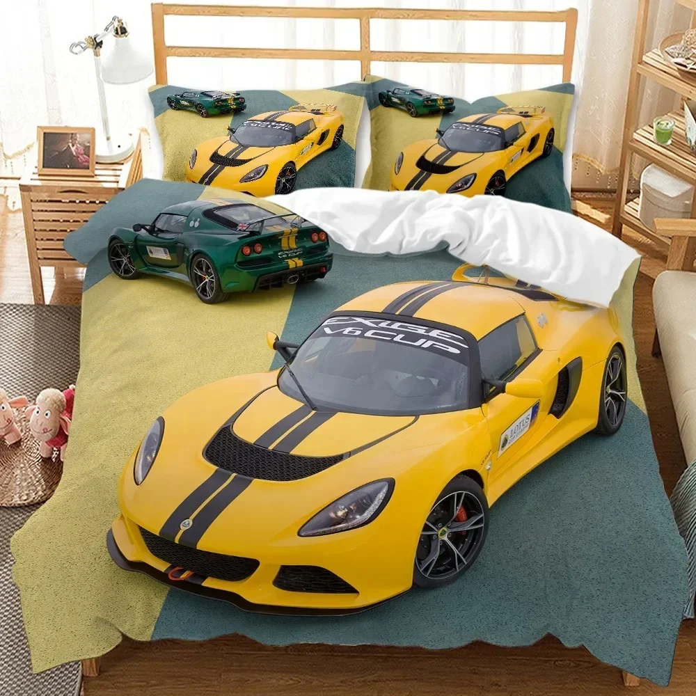 Sports Car Duvet Cover Set 3D Printed Cool Speed Racing Car Automobile Style Teen Boys Bedding Set Queen Polyester Quilt Cover