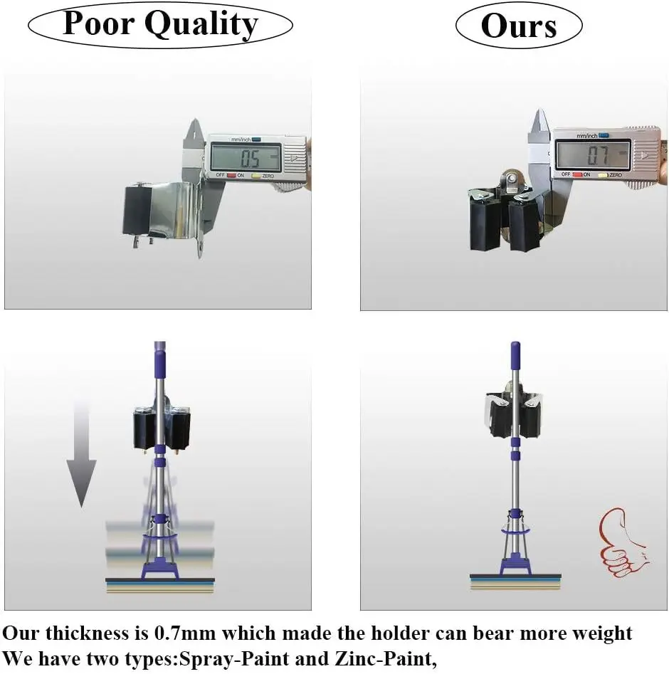 1/4pcs Broom Hanger Mop Holder Heavy Duty Metal Mop Clips Wall Mounted Kitchen Bathroom Mop Brush Organizer Shelf Accessories - view 5