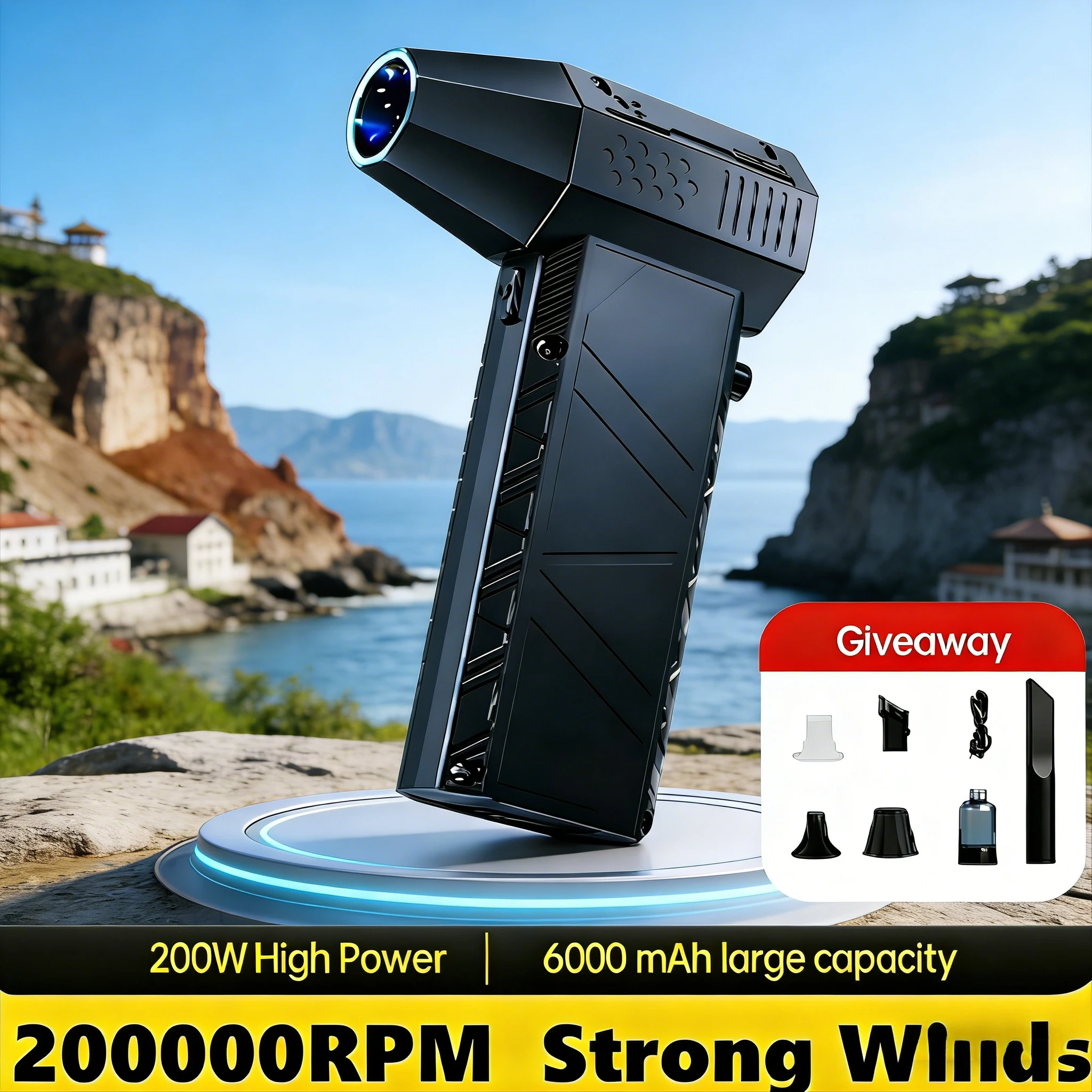 

X6 200000RPM 53m/s 2-in-1 Blower & Vacuum | Type-C Rechargeable Violent Fan Air Duster