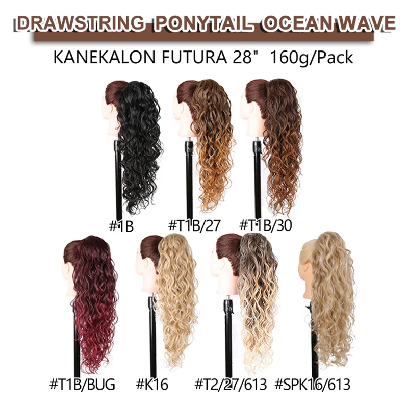 Julianna Wholesale Synthetic Hair Kanekalon Futura Drawstring Ponytails Extensions 28\