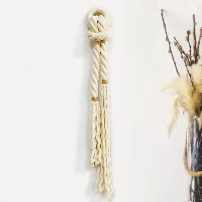 

Handmade Macrame Knot Wall Hanging, Cotton Rope Tassel Decor, Boho Chic Home Decoration