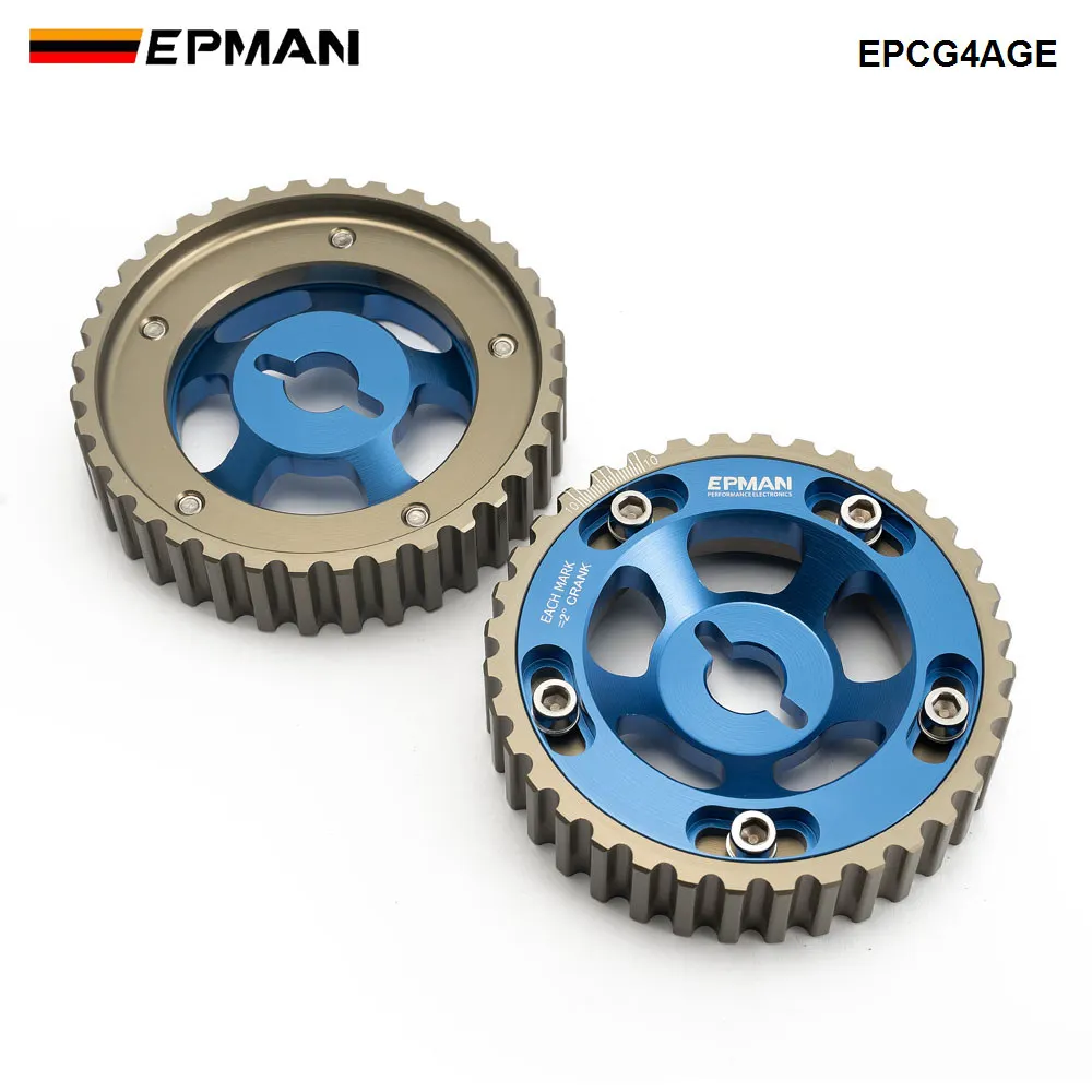 Blox 2pcs Slide Adjustable Cam Gears Pulley Cam Pulley Set For Toyota All Models 84-89 4AGE Inlet and Exhaust EP-CG4AGE