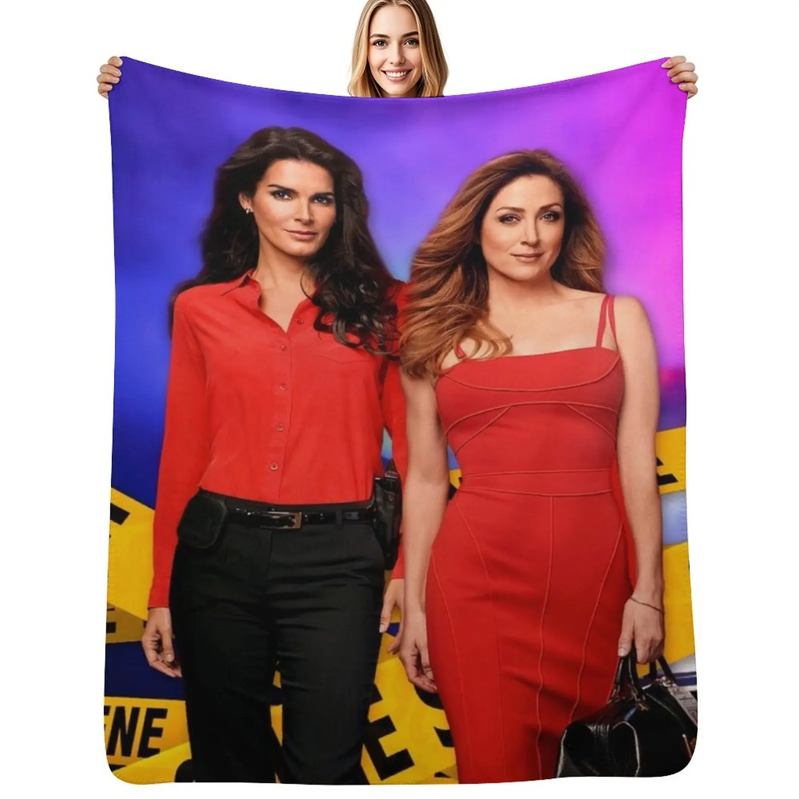 

Rizzles on a police background (Rizzoli & Isles) Throw Blanket Men's Soft Warm Throw Blanket for Couch