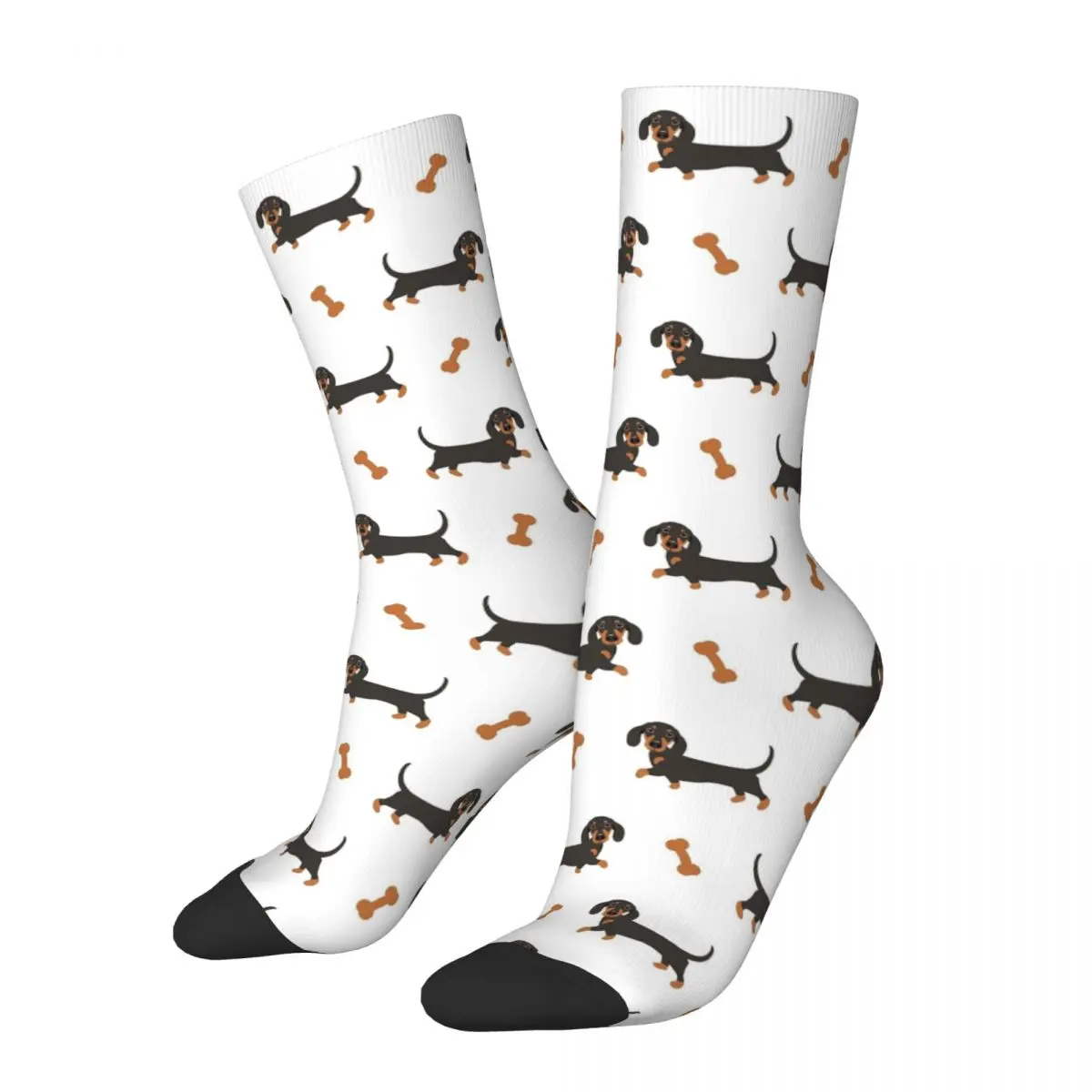 Meias de basquete antiderrapantes para homens e mulheres, dachshund quente, cachorro de salsicha, moda inverno