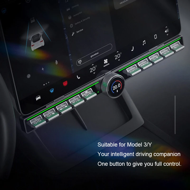 

For Tesla Model 3 Y 2017-2024 Highland Physical Center Control Display Gear Trunk Door Lock Hazard Light Parking Brake Button