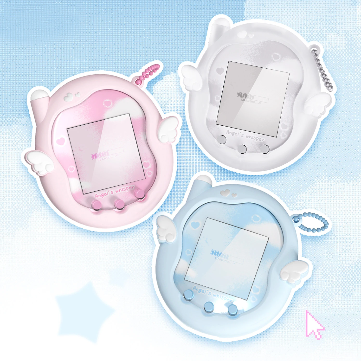 Silikonowa naklejka ochronna na panel z motywem anioła, miękka skórka, smycz ‌   Łańcuszek do Tamagotchi Uni, etui ochronne, akcesoria — zdjęcie produktu 2