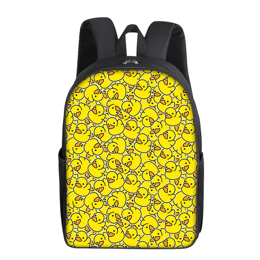 

Yellow Duck Pattern Single Layer Backpacks for Boy and Girls Best Gifts 3D Cartoon School Backpack for Children Bags