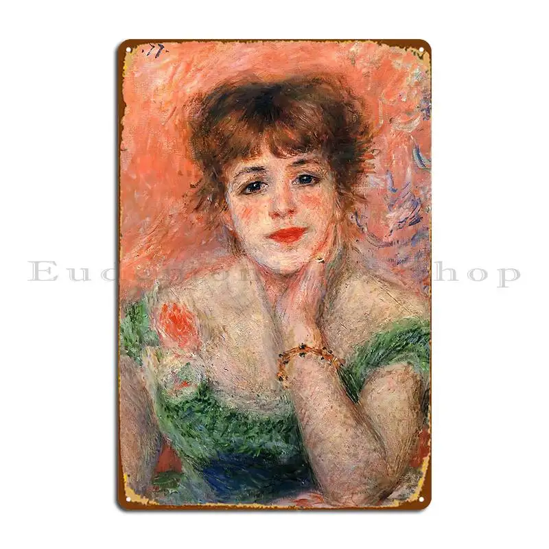 Камень Аугуст Ренуар джинна самари в платье с низким воротником, металлический знак, классический Настенный декор, жестяной плакат