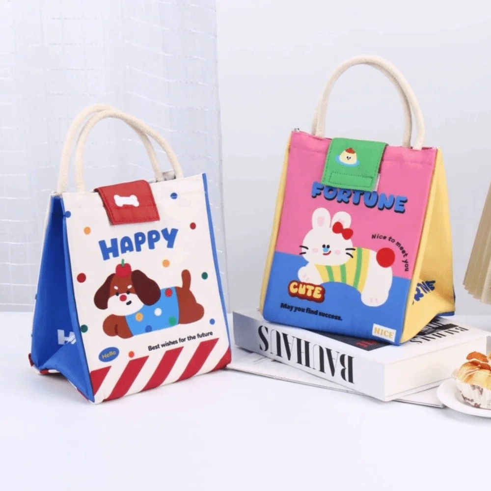 Large Capacity Insulated Lunch Bag Insulated Design Thicken Cooler Lunch Box Cute Cooler Function Picnic Bag School Use