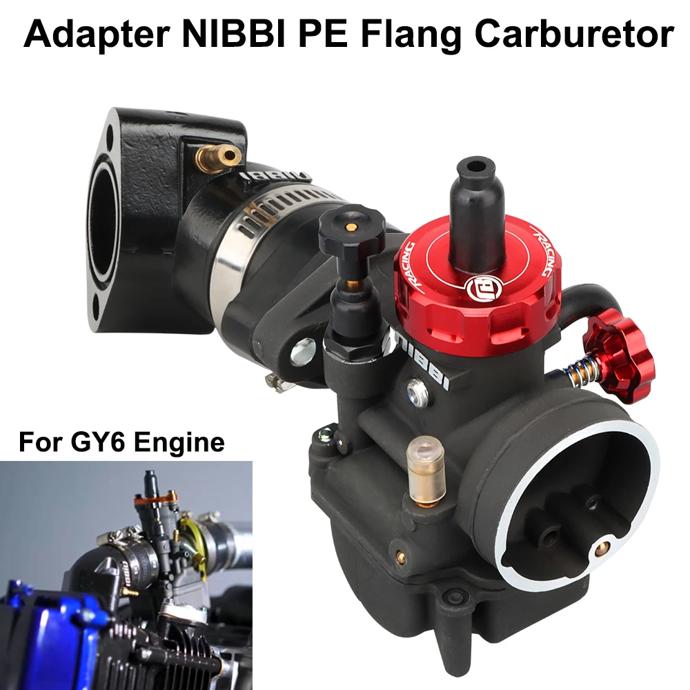 NIBBI CNC GY6 Ansaugkrümmer PE-Flansch Vergaseradapter passend für 50cc-300cc Roller GY6 Motor Schnittstelle Motorrad Tuningteile – Detail 1