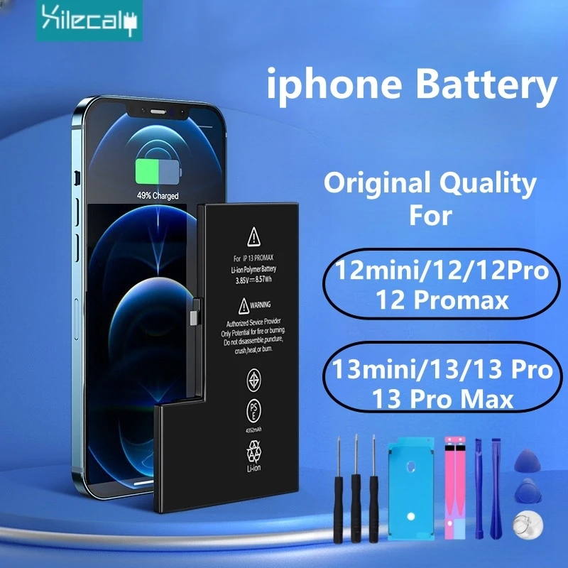 Xilecaly Battery For iPhone 12 Pro Max 13 Mini 13 Pro Max Real High Capacity Replacement For iphone 12 Bateria Warranty One Year