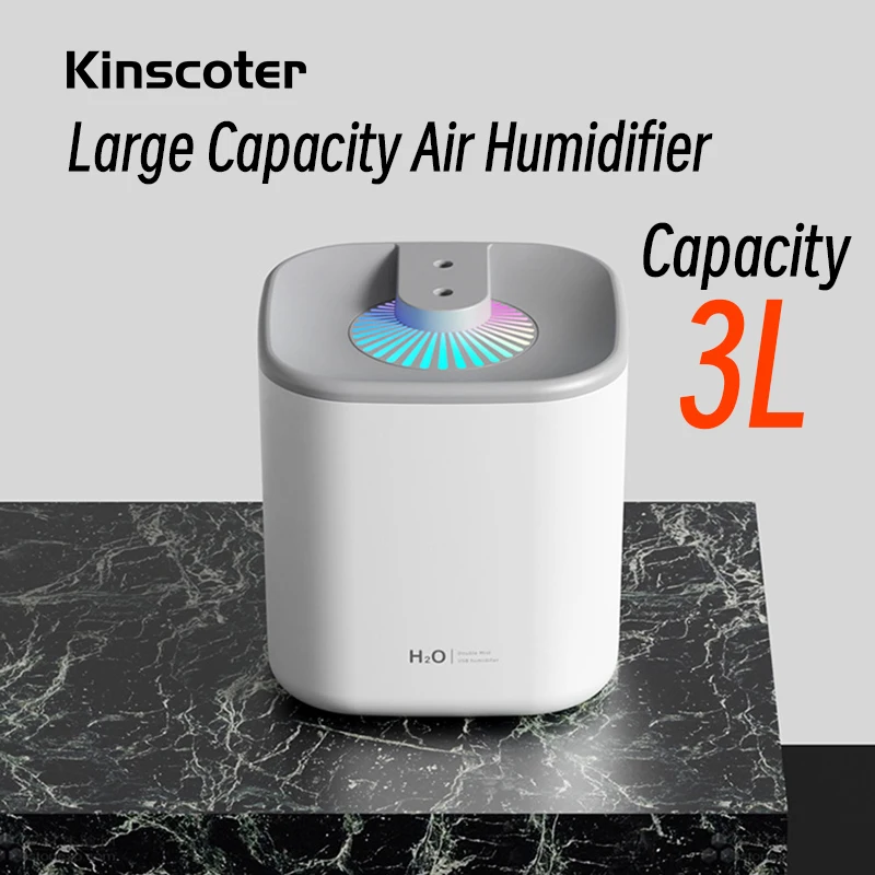 

KINSCOTER Cool Mist Air Humidifier 3L Quiet Ultrasonic Humidifiers for Bedroom Large room BPA FREE