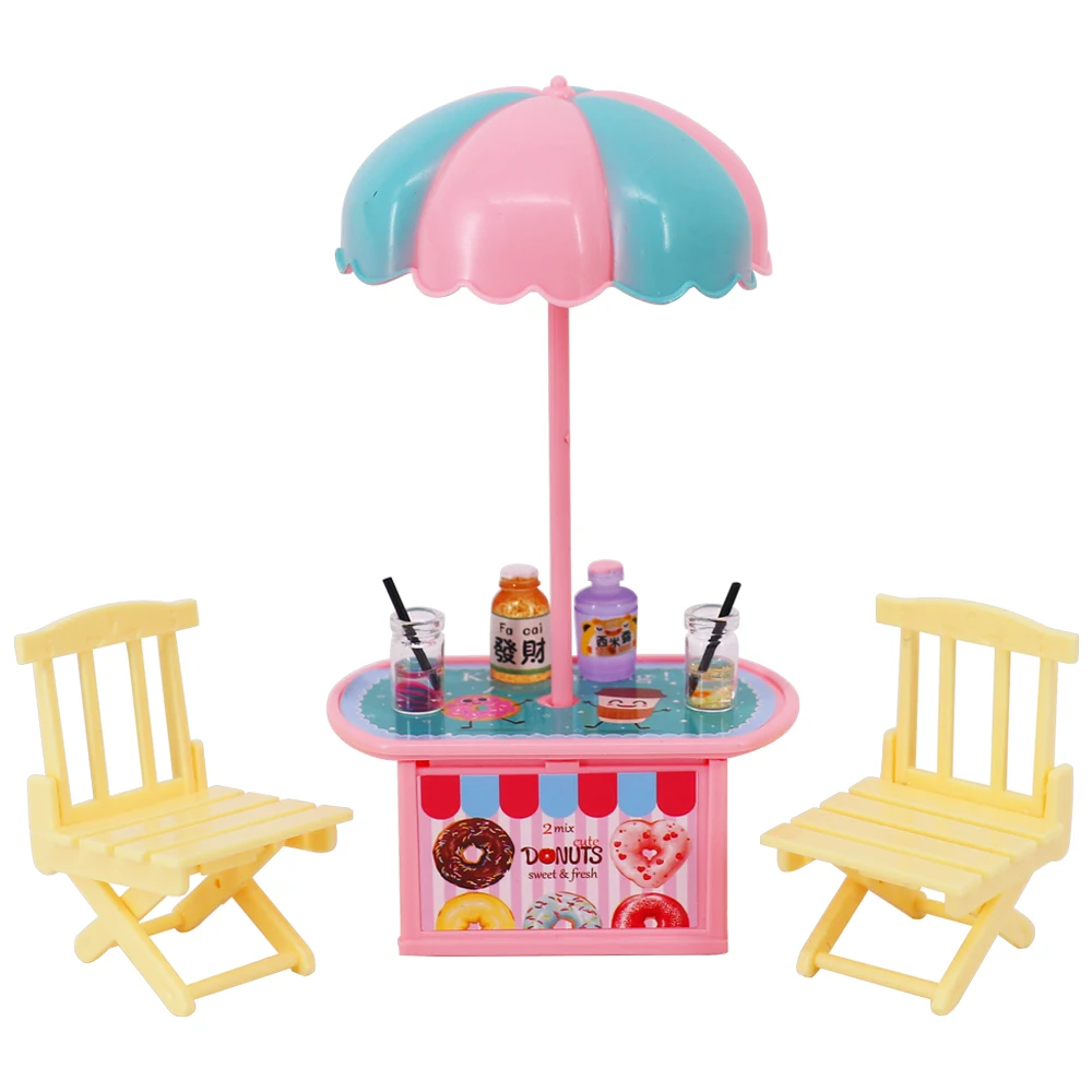 Puppenhaus Möbel Bett Tisch Stuhl für Barbies Kunststoff Reinigungswerkzeuge für Barbies Zubehör Mini Möbel Modell Geschenke Spielzeug