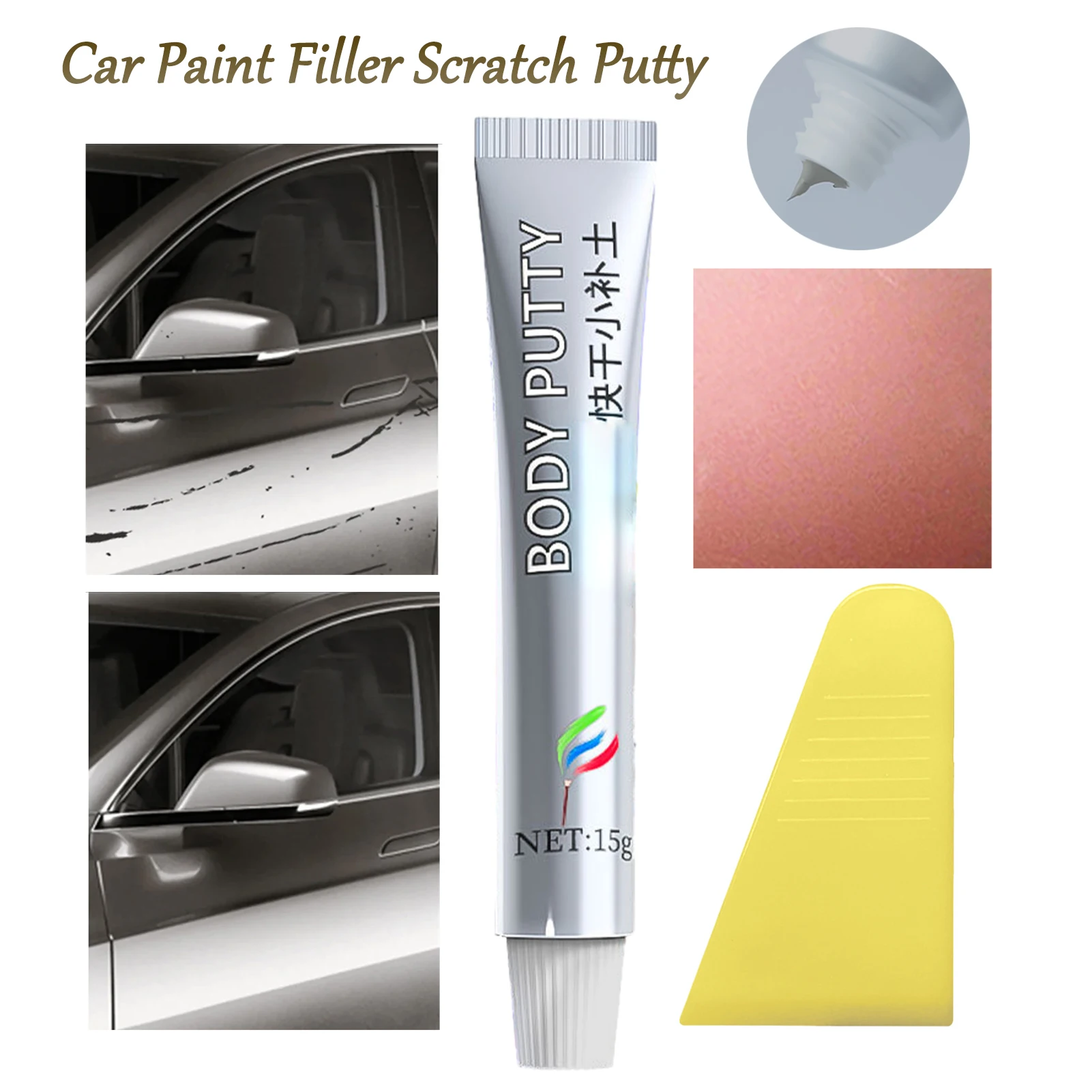 1pcs Car Body Putty Scratch Filler Quick Drying Putty Auto Painting Pen Assistant Smooth Vehicle Paint Care Repair Accessories