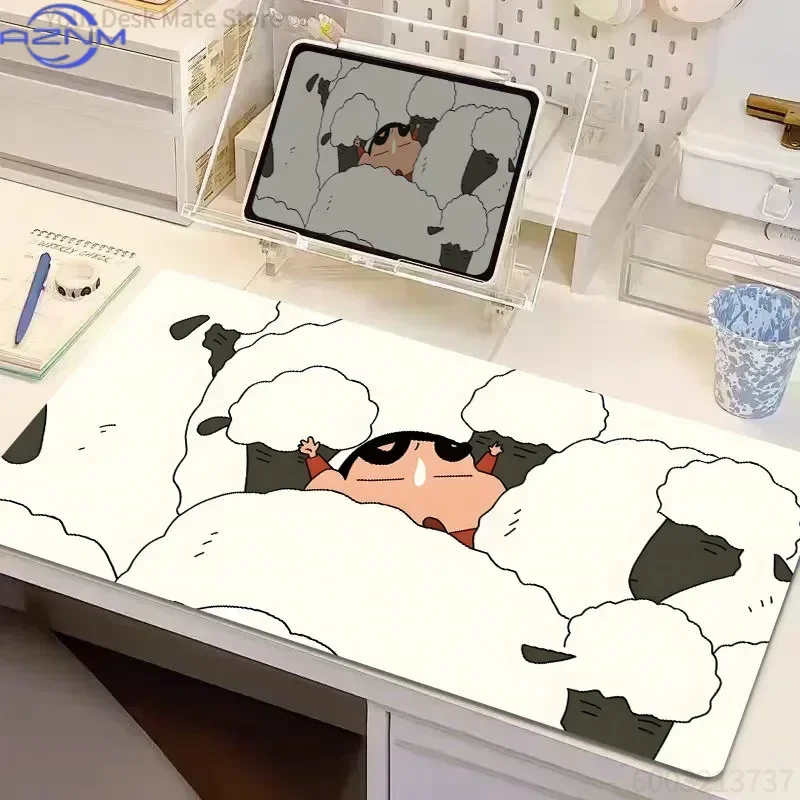 Crayon Shin‑chan Comic Panel Style Anime Mousepad, Rubber Non‑Slip Large Desk Mat, Cute Cartoon Gaming Mouse Pad for Keyboard La