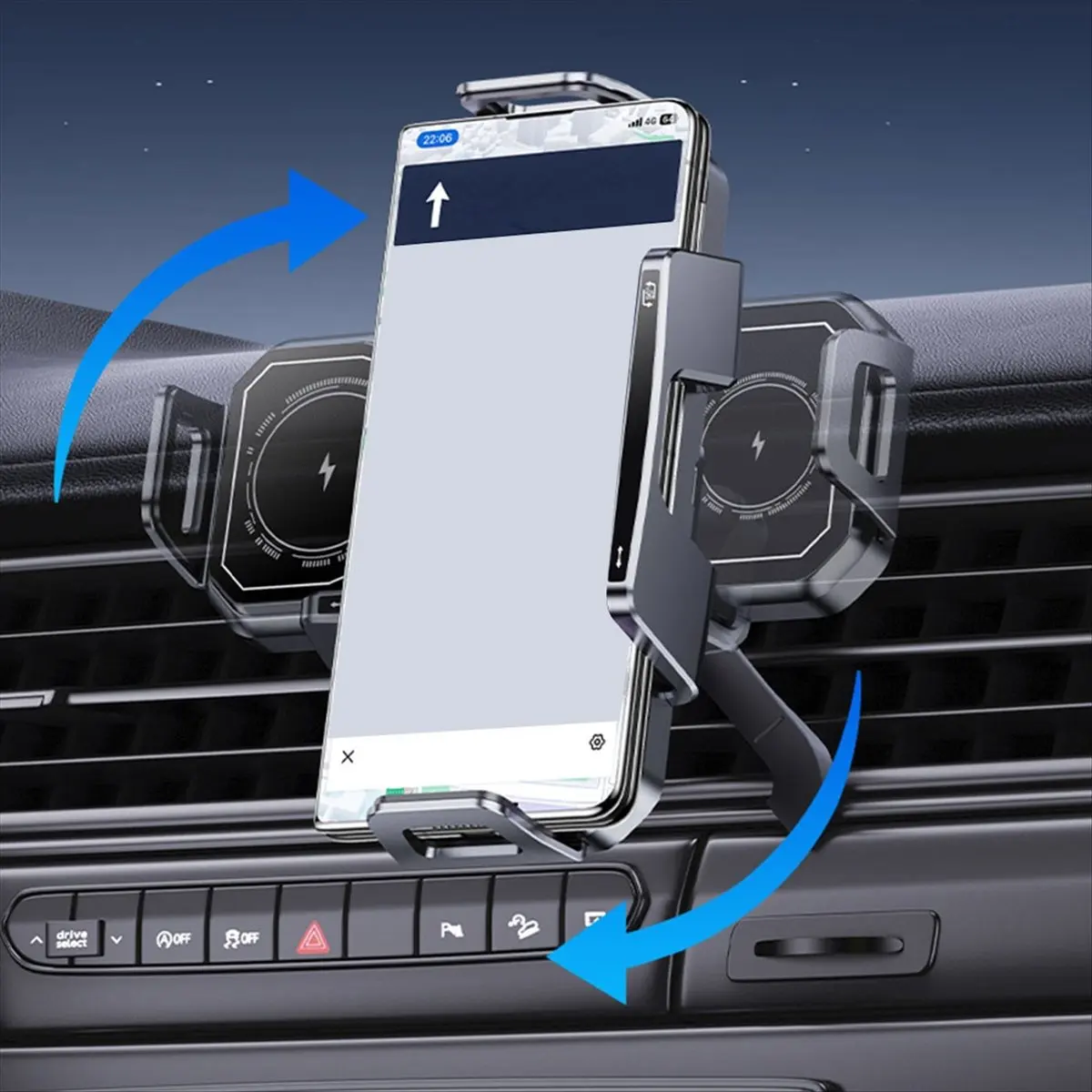 

Высокоинтеллектуальный вращающийся держатель телефона, автомобильное зарядное устройство, быстрая зарядка для большинства мобильных телефонов/планшетов, для складных телефонов