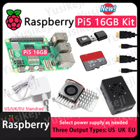 Original Raspberry Pi 5 16GB Board and raspberry Pi 5 16GB KIT(PI5 16GB+Case+Fan+Power Supply+HDMI Cable+128GB Card+Card Reader)