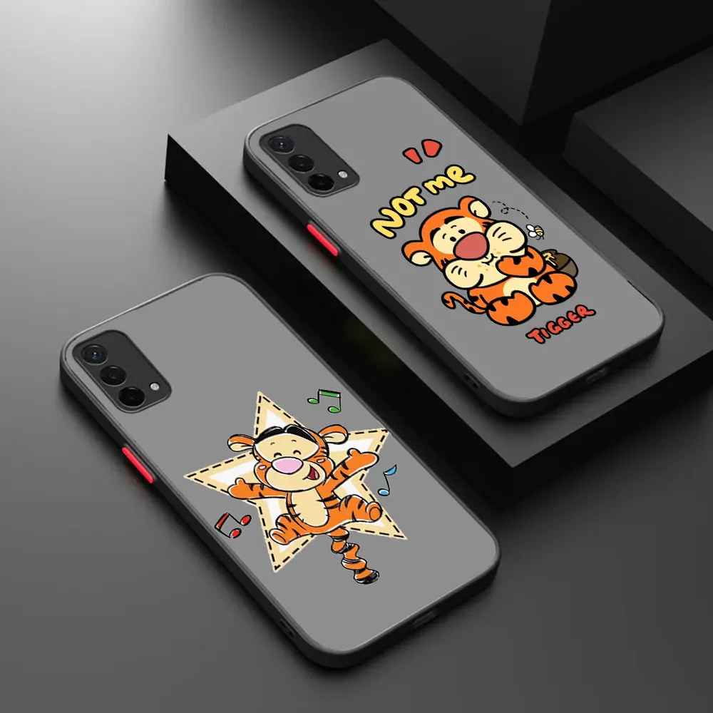 Disney's Funny Tigger Matte Phone Case For OPPO REALME C17 V5 10 3 3I  XLITE 5 5I 5S 6 6S 7 NARZO 20A PRO 5G