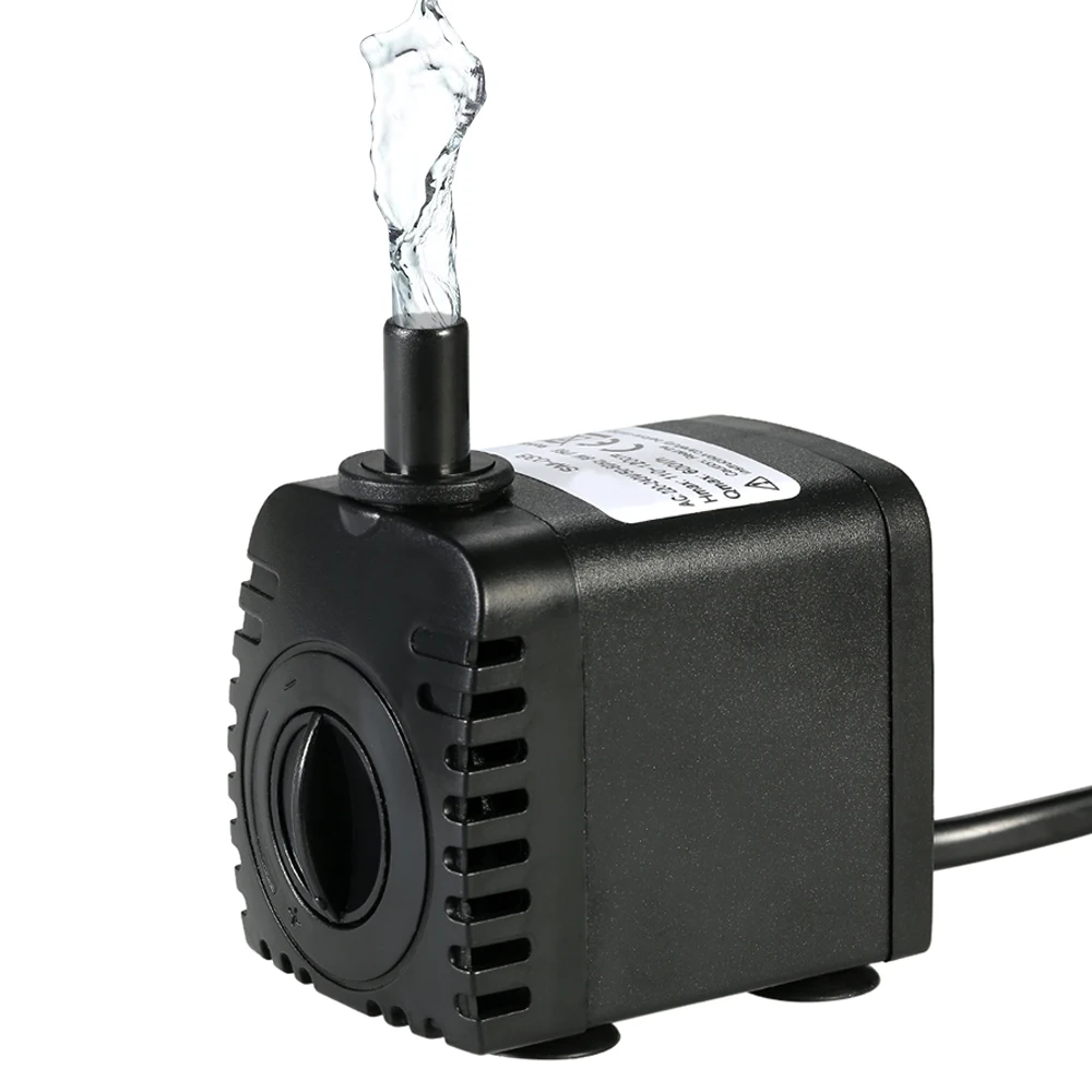 600L/H 8W Submersible Water Pump for Aquarium Tabletop Fountains Pond Water Gardens with 2 Nozzles AC220-240V