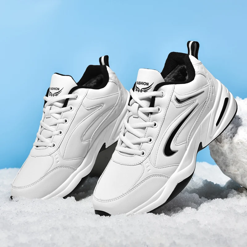 

Men's Thermal Waterproof Winter Boots - Non-Slip Plush Lined Snow Sneakers for Cold Weather