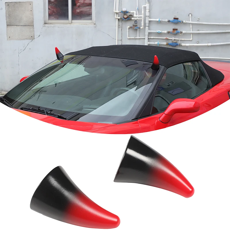

For Chevrolet Corvette C6 2005-2013 PVC red car roof decoration horn three-dimensional sticker exterior modification accessories