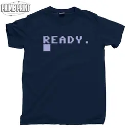 C64 Ready T Shirt Commodore 128 PET Vic-20 CBM 64 IBM Retro 8-bit Videogame Tee