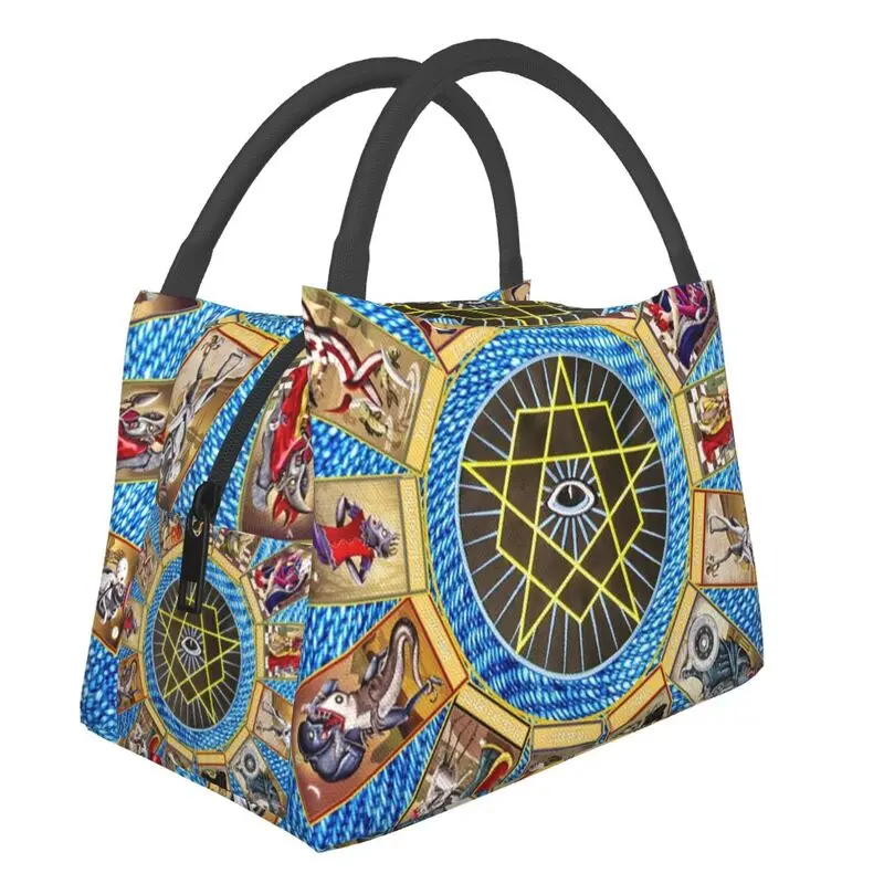 

The Moon Tarot Card Deviant Moon Tarot Insulated Lunch Tote Bag for Women Portable Thermal Cooler Bento Box Work Travel