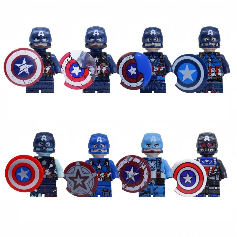 24/12/8 قطعة، مارفل خارقة الرجل الحديدي، الرجل العنكبوت، كابتن أمريكا، هدايا لعبة تجميع الأطفال، مكعبات بناء صغيرة