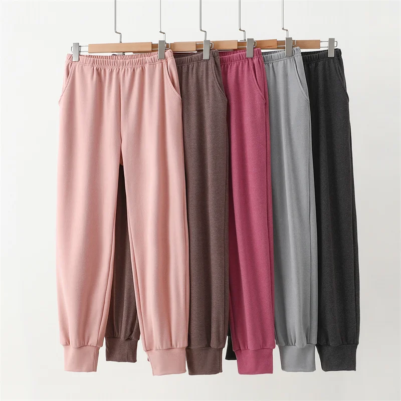 Women's Loose Fleece Lined Thickened Casual Pants German Velvet Autumn Winter Sports Pants Slimming Long Trousers Cuffed Pants