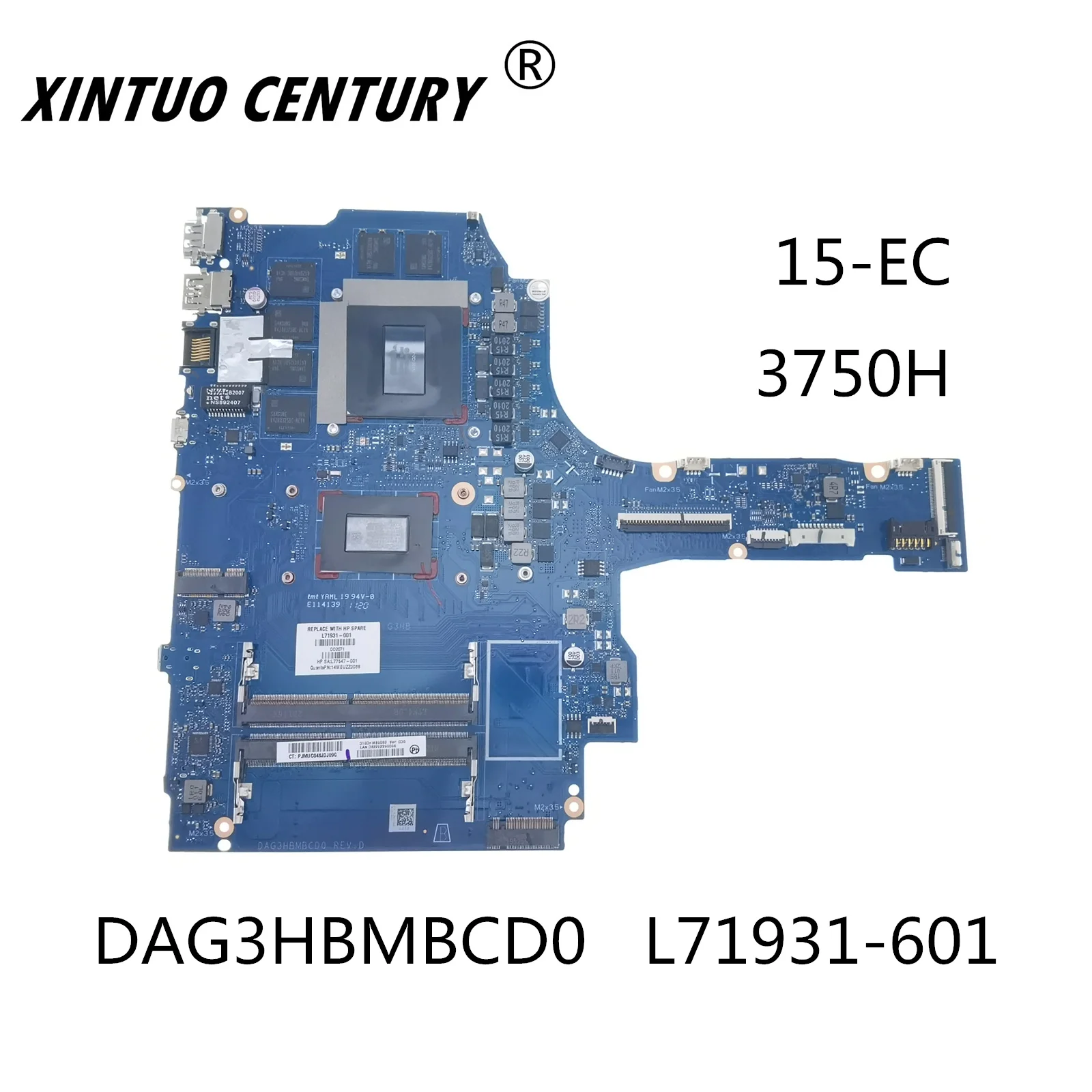 

L71931-601 DAG3HBMBCD0 for HP Pavilion 15-EC 15-EC0037NW Laptop Motherboard Ryzen R7 3750H CPU GTX1660TI 6GB DDR4 100% Tested